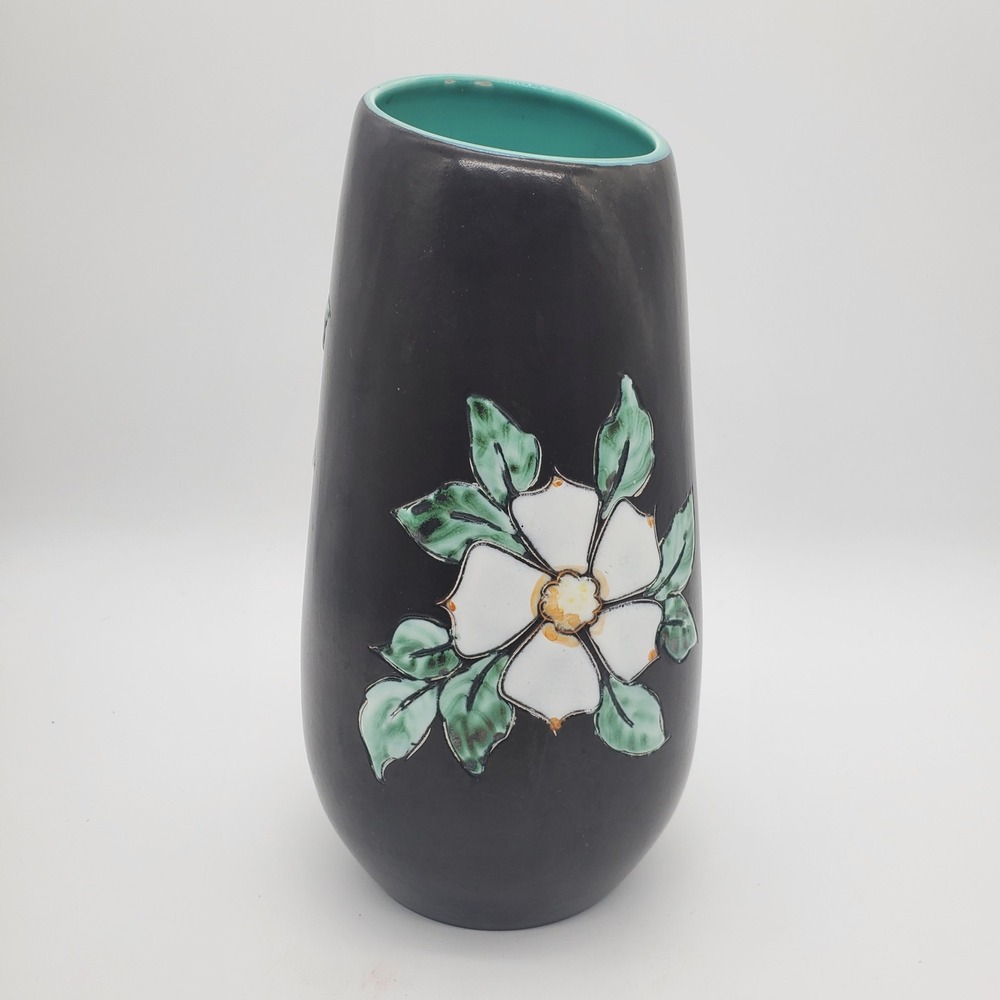 Herta Dogwood Ceramic Vase 2817 Vancouver Canada MCM Floral Studio Pottery